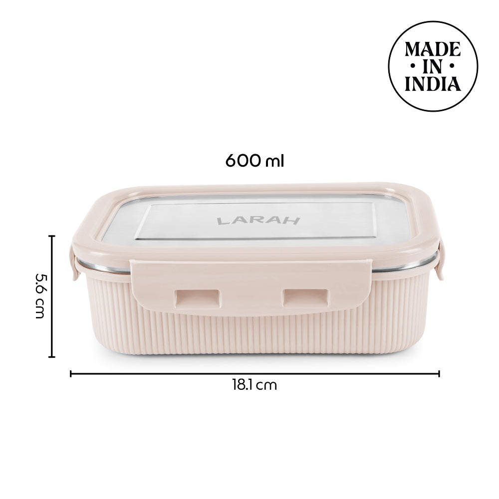 Larah Freshbyte Rectangular Lunch Box, Beige