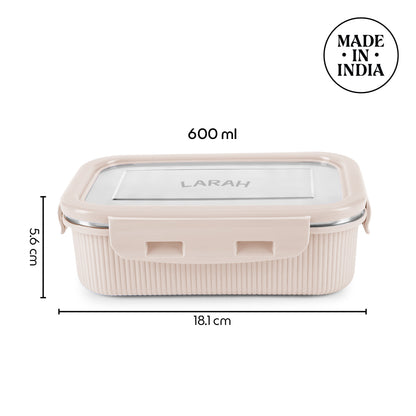 Larah Freshbyte Rectangular Lunch Box, Beige