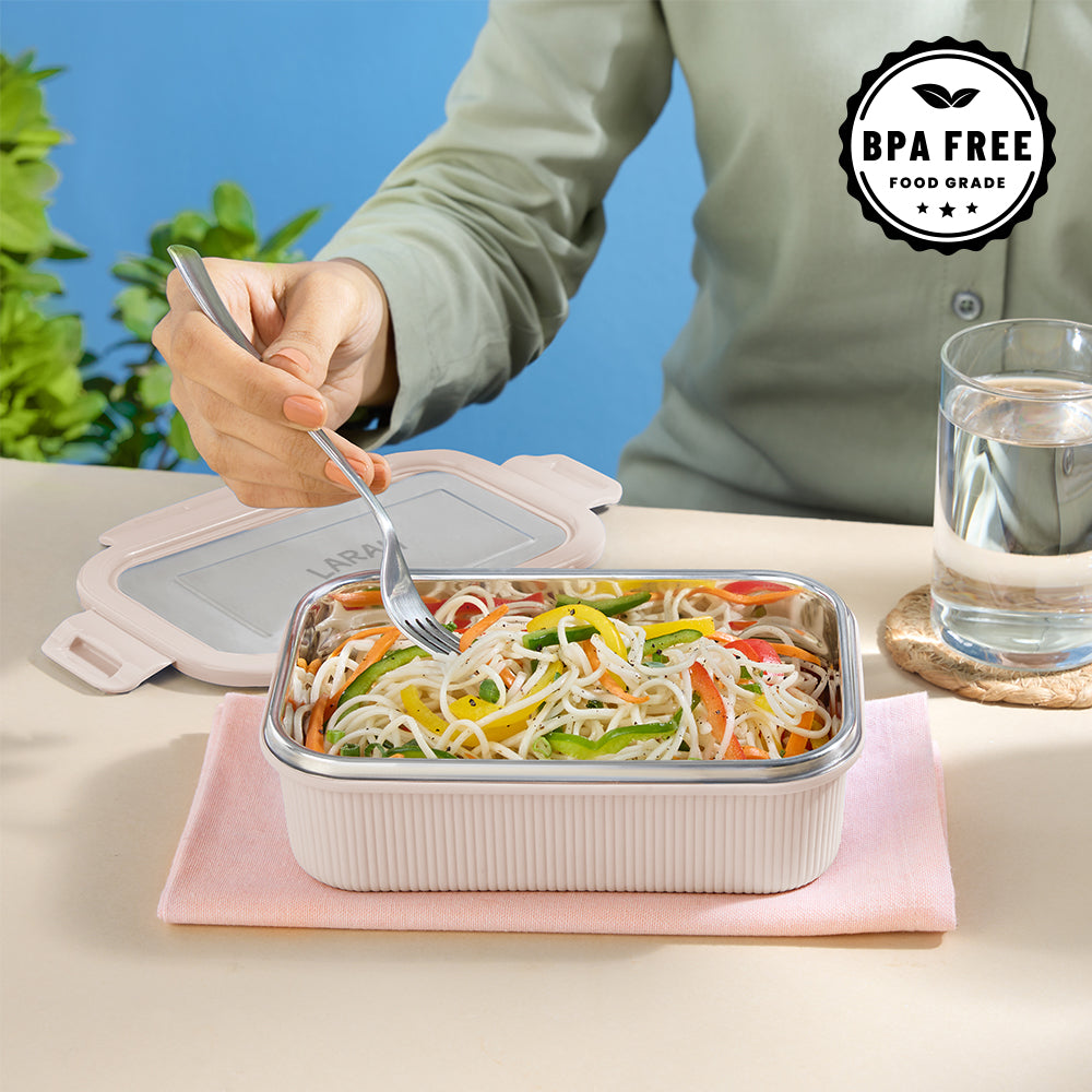 Larah Freshbyte Rectangular Lunch Box, Beige