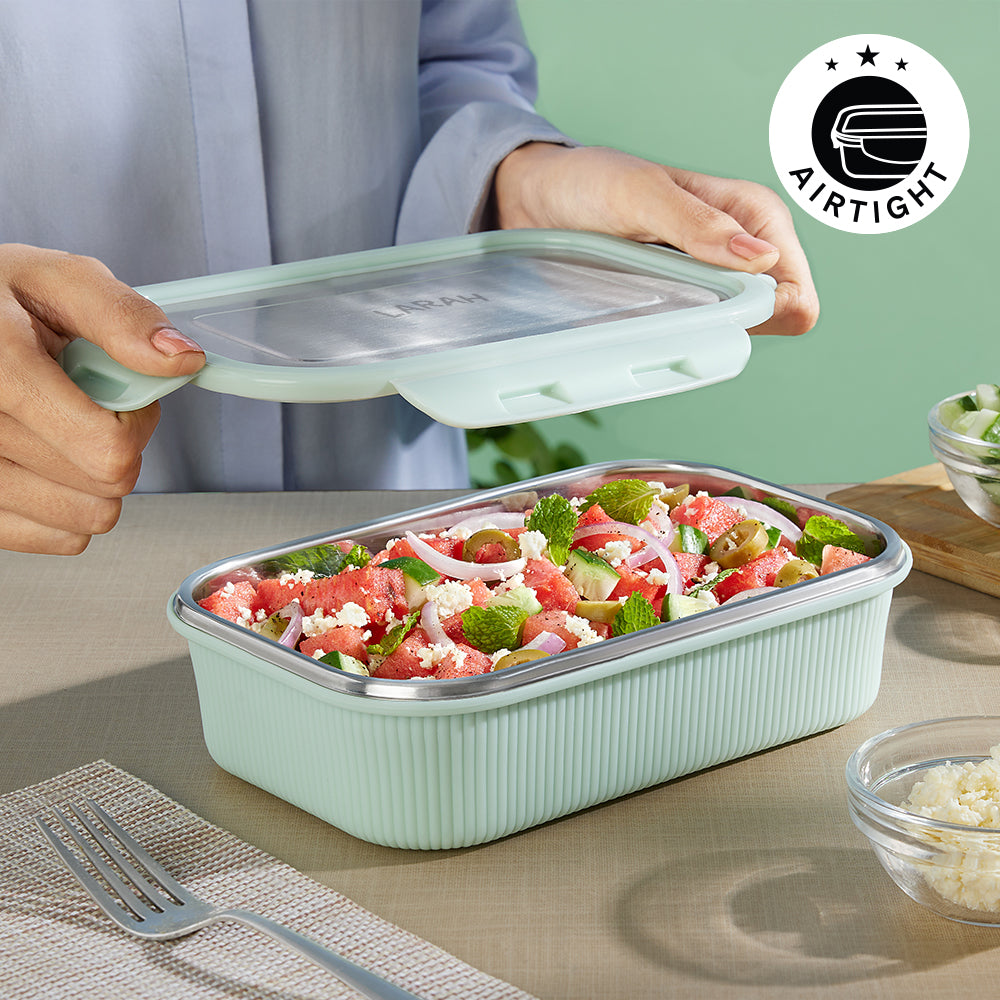 Larah Freshbyte Rectangular Lunch Box, Green