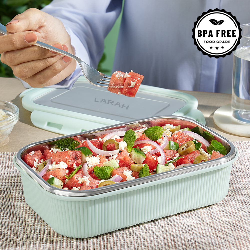 Larah Freshbyte Rectangular Lunch Box, Green