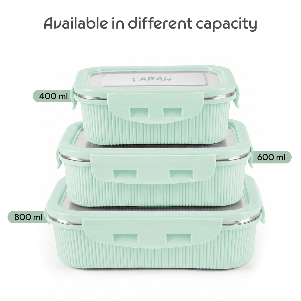 Larah Freshbyte Rectangular Lunch Box, Green