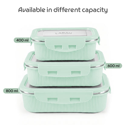 Larah Freshbyte Rectangular Lunch Box, Green