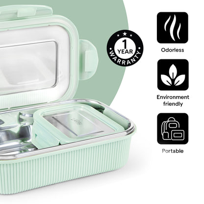 Larah Freshbyte Rectangular Lunch Box, Green