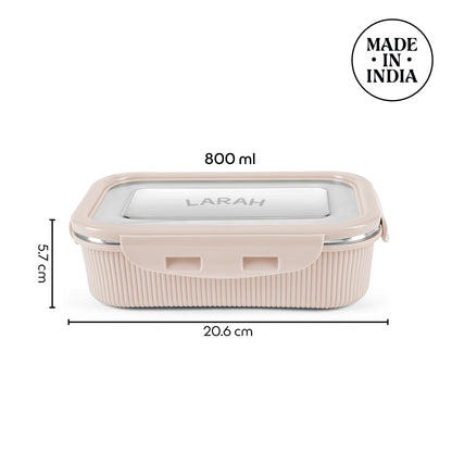Larah Freshbyte Rectangular Lunch Box, Beige
