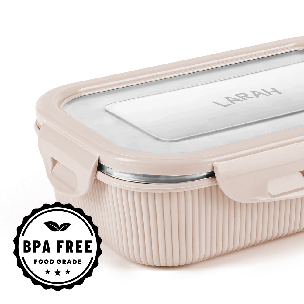 Larah Freshbyte Rectangular Lunch Box, Beige