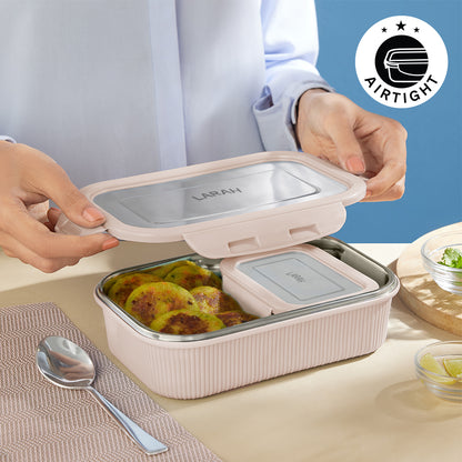 Larah Freshbyte Rectangular Lunch Box, Beige