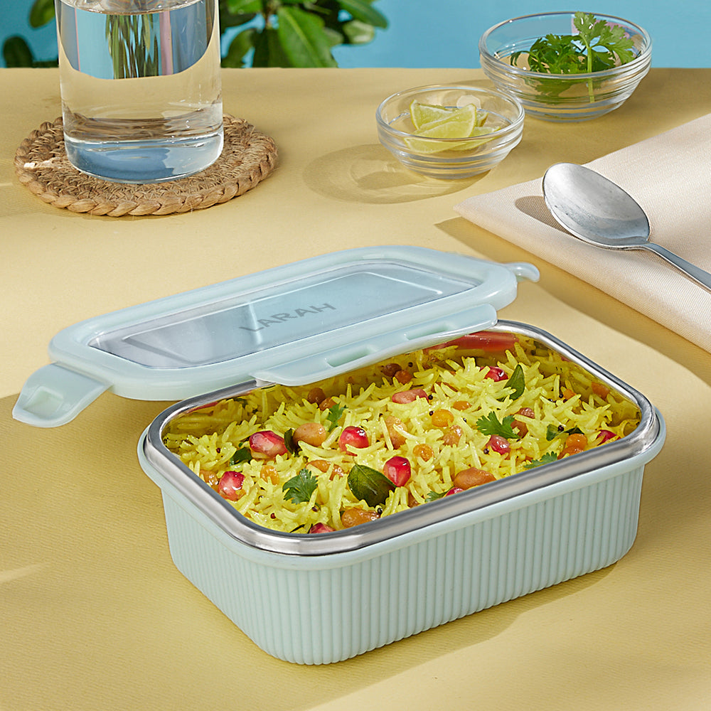 Larah Freshbyte Rectangular Lunch Box, Green