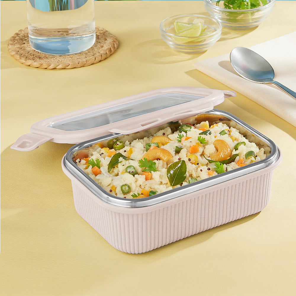 Larah Freshbyte Rectangular Lunch Box, Beige