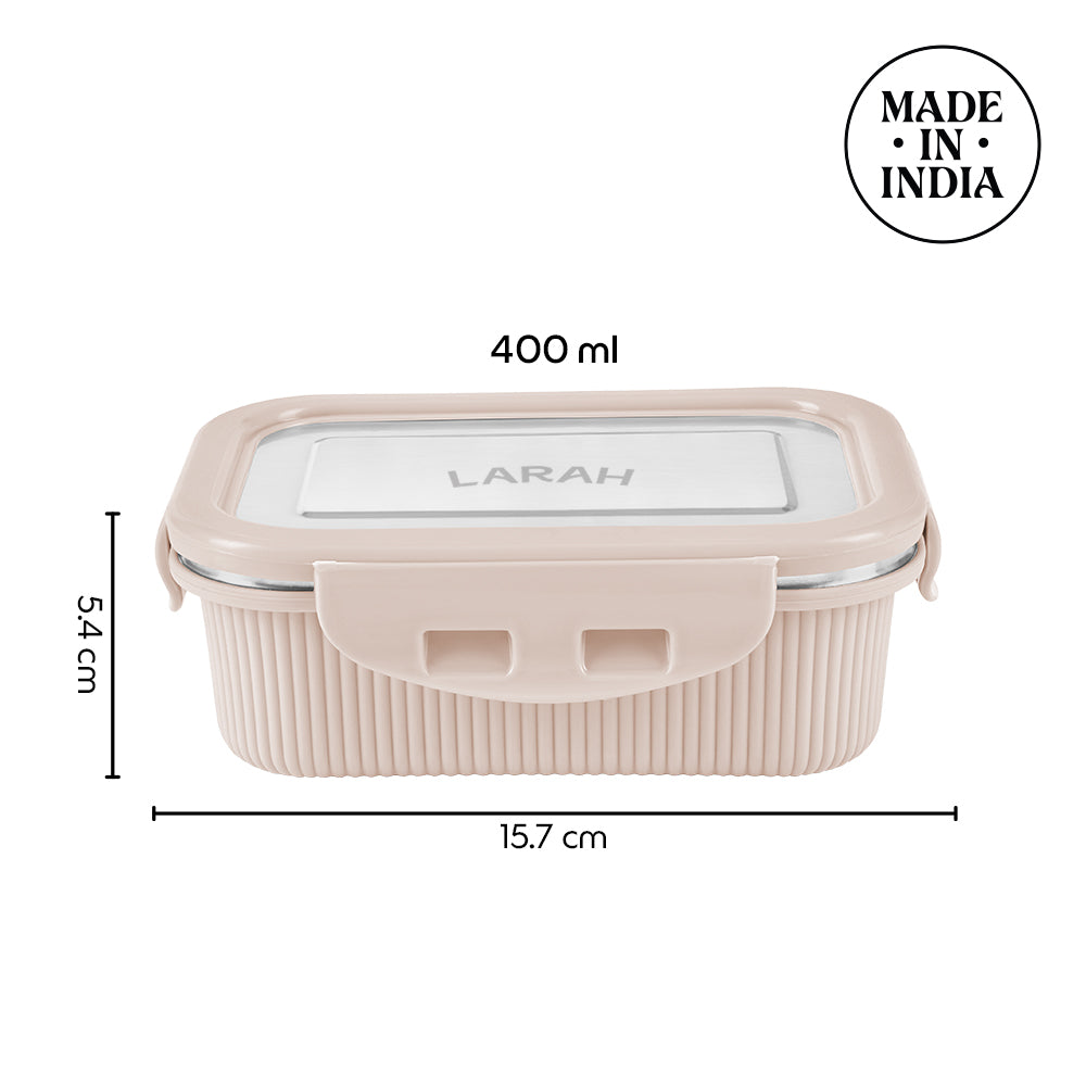 Larah Freshbyte Rectangular Lunch Box, Beige