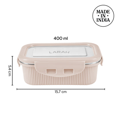 Larah Freshbyte Rectangular Lunch Box, Beige