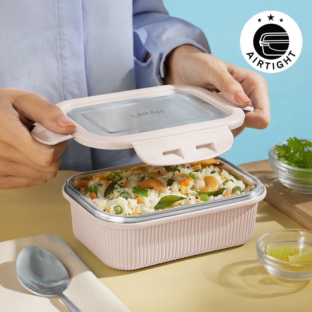 Larah Freshbyte Rectangular Lunch Box, Beige