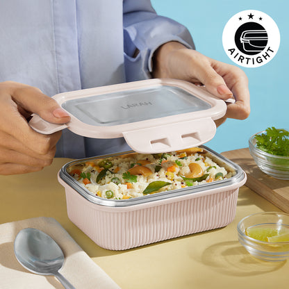 Larah Freshbyte Rectangular Lunch Box, Beige