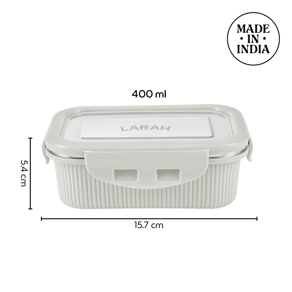 Larah Freshbyte Rectangular Lunch Box, Grey