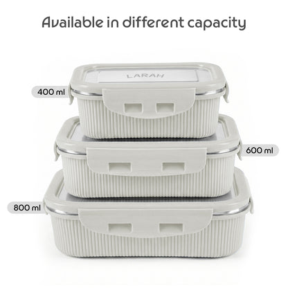 Larah Freshbyte Rectangular Lunch Box, Grey