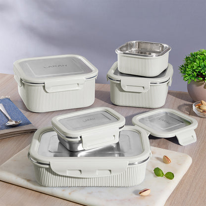 Larah Freshbyte Rectangular Lunch Box, Grey