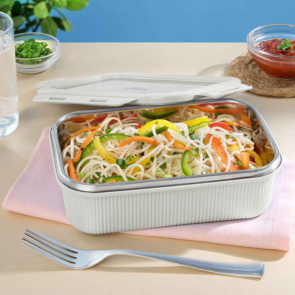 Larah Freshbyte Rectangular Lunch Box, Grey