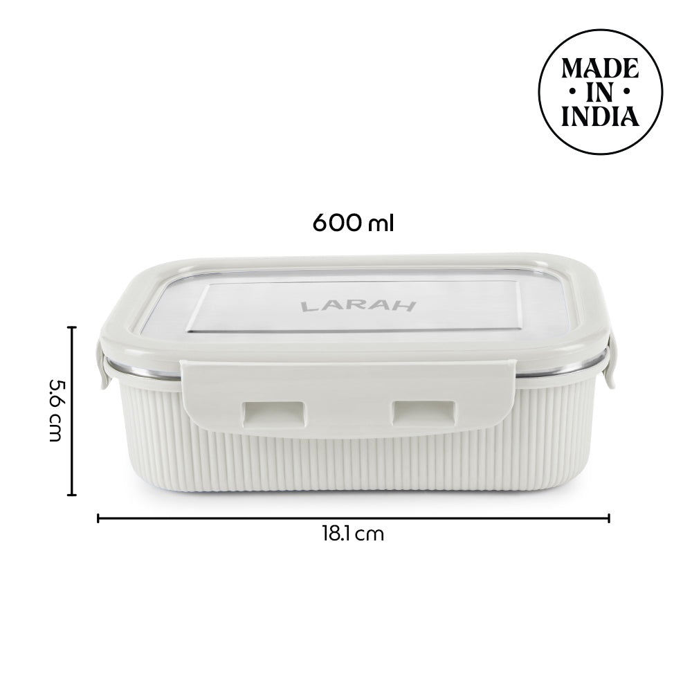 Larah Freshbyte Rectangular Lunch Box, Grey