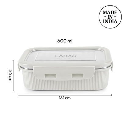 Larah Freshbyte Rectangular Lunch Box, Grey