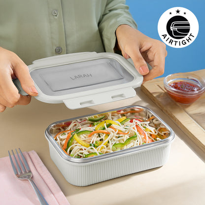 Larah Freshbyte Rectangular Lunch Box, Grey