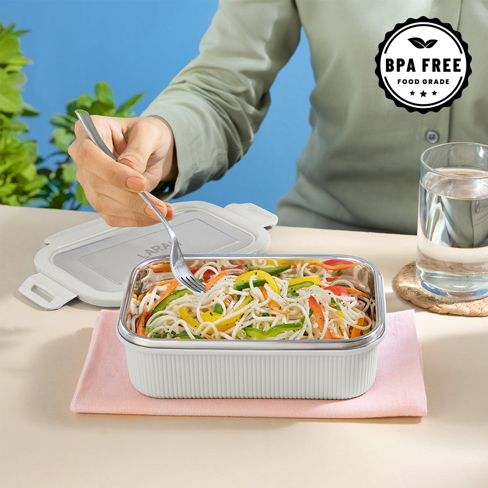 Larah Freshbyte Rectangular Lunch Box, Grey
