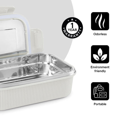 Larah Freshbyte Rectangular Lunch Box, Grey