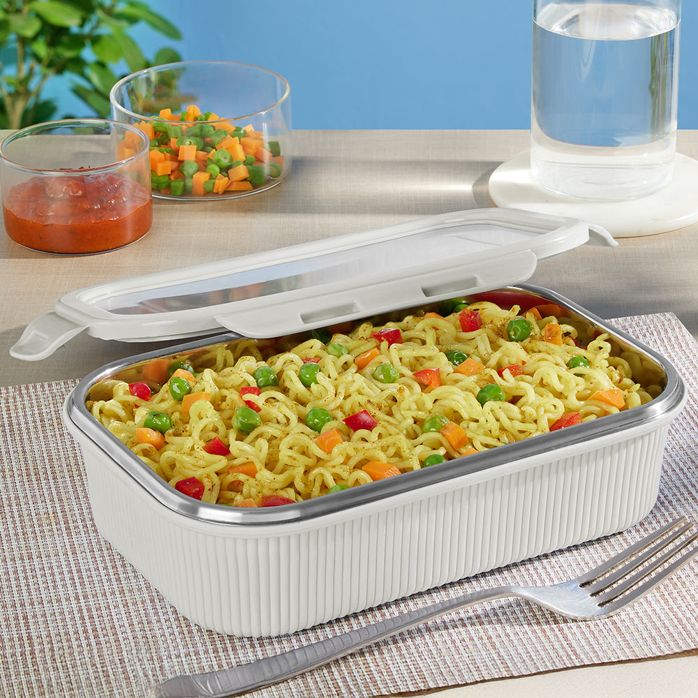 Larah Freshbyte Rectangular Lunch Box, Grey