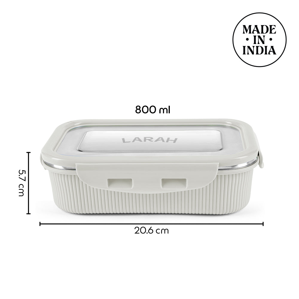 Larah Freshbyte Rectangular Lunch Box, Grey