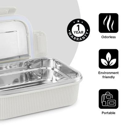 Larah Freshbyte Rectangular Lunch Box, Grey
