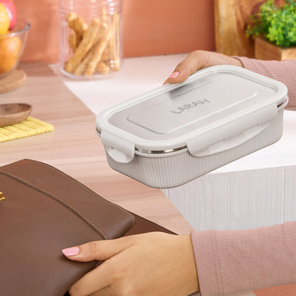 Larah Freshbyte Rectangular Lunch Box, Grey