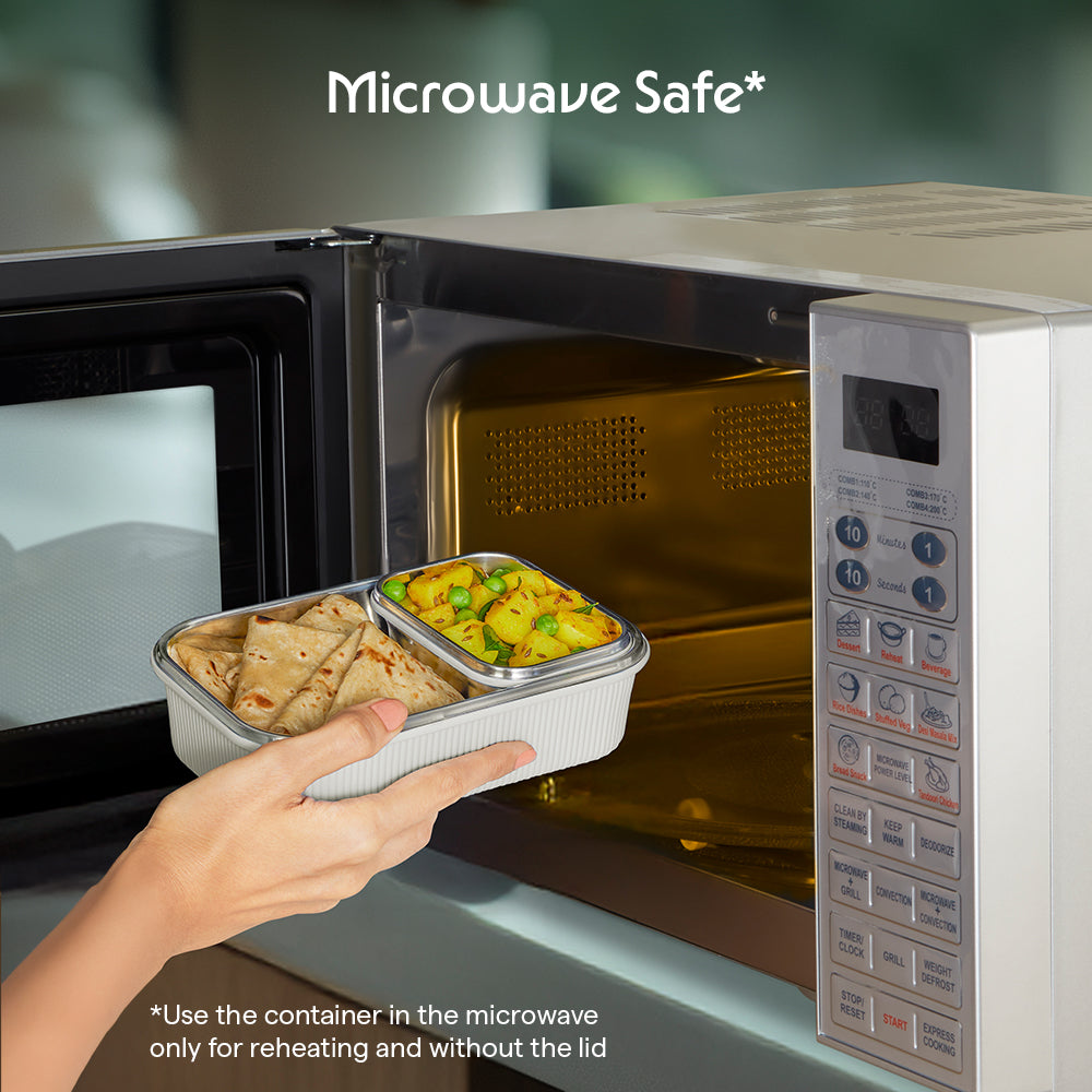 Larah Freshbyte Rectangular Lunch Box, Grey