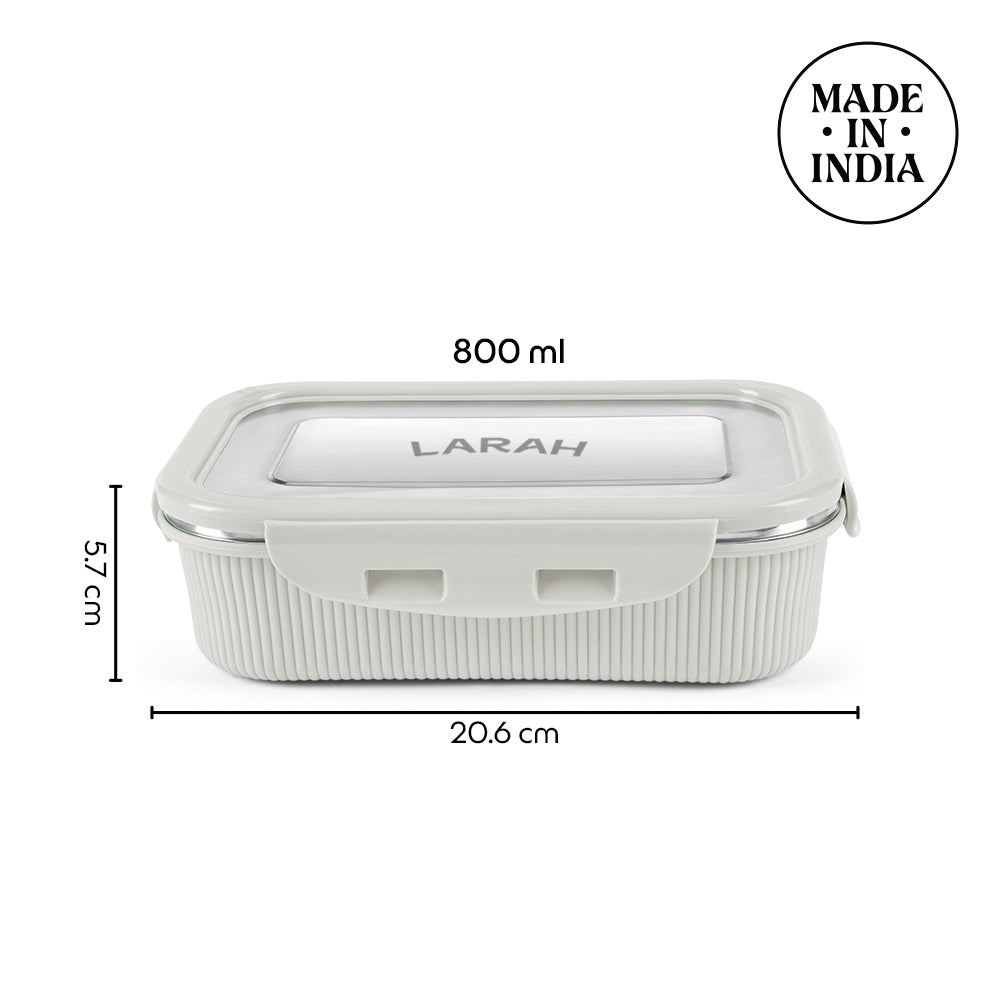 Larah Freshbyte Rectangular Lunch Box, Grey