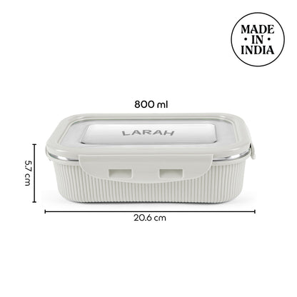 Larah Freshbyte Rectangular Lunch Box, Grey