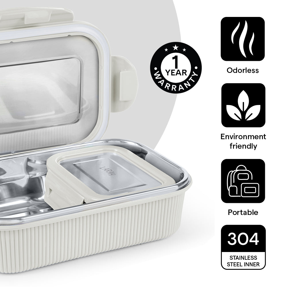 Larah Freshbyte Rectangular Lunch Box, Grey