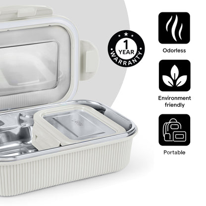 Larah Freshbyte Rectangular Lunch Box, Grey