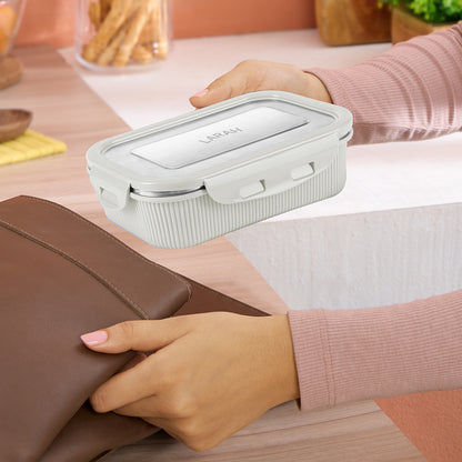 Larah Freshbyte Rectangular Lunch Box, Grey