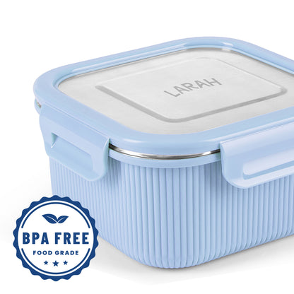 Larah Freshbyte Square Container with Lid, Blue