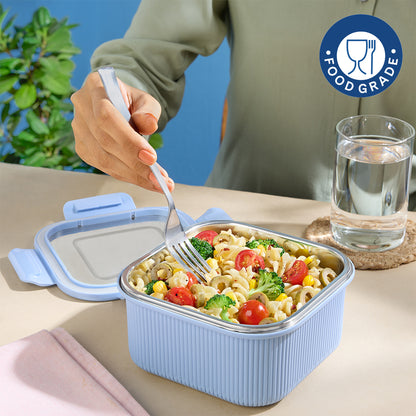 Larah Freshbyte Square Container with Lid, Blue