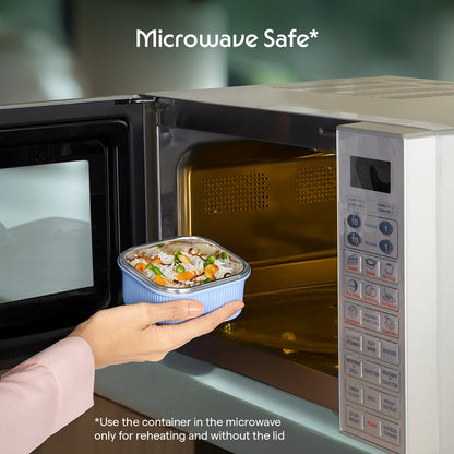 Larah Freshbyte Square Container with Lid, Blue