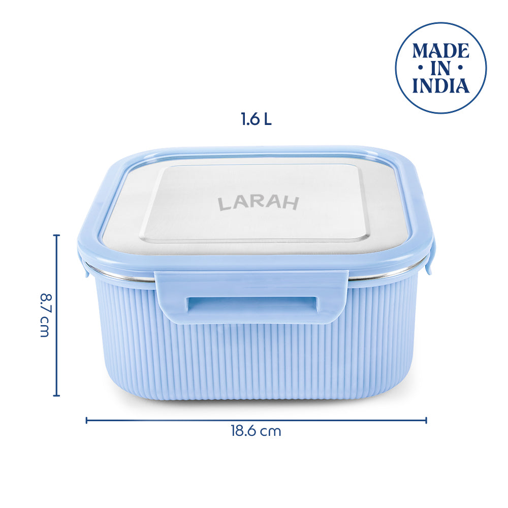 Larah Freshbyte Square Container with Lid, Blue