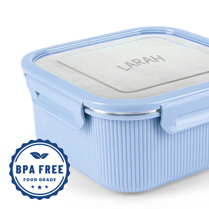Larah Freshbyte Square Container with Lid, Blue