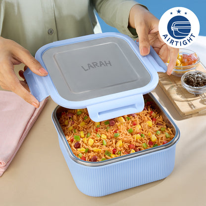 Larah Freshbyte Square Container with Lid, Blue