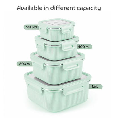Larah Freshbyte Square Container with Lid, Green