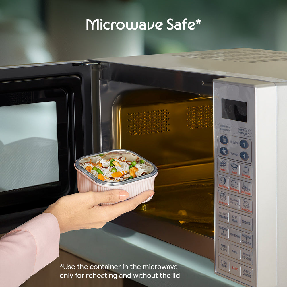 Larah Freshbyte Square Container with Lid, Beige