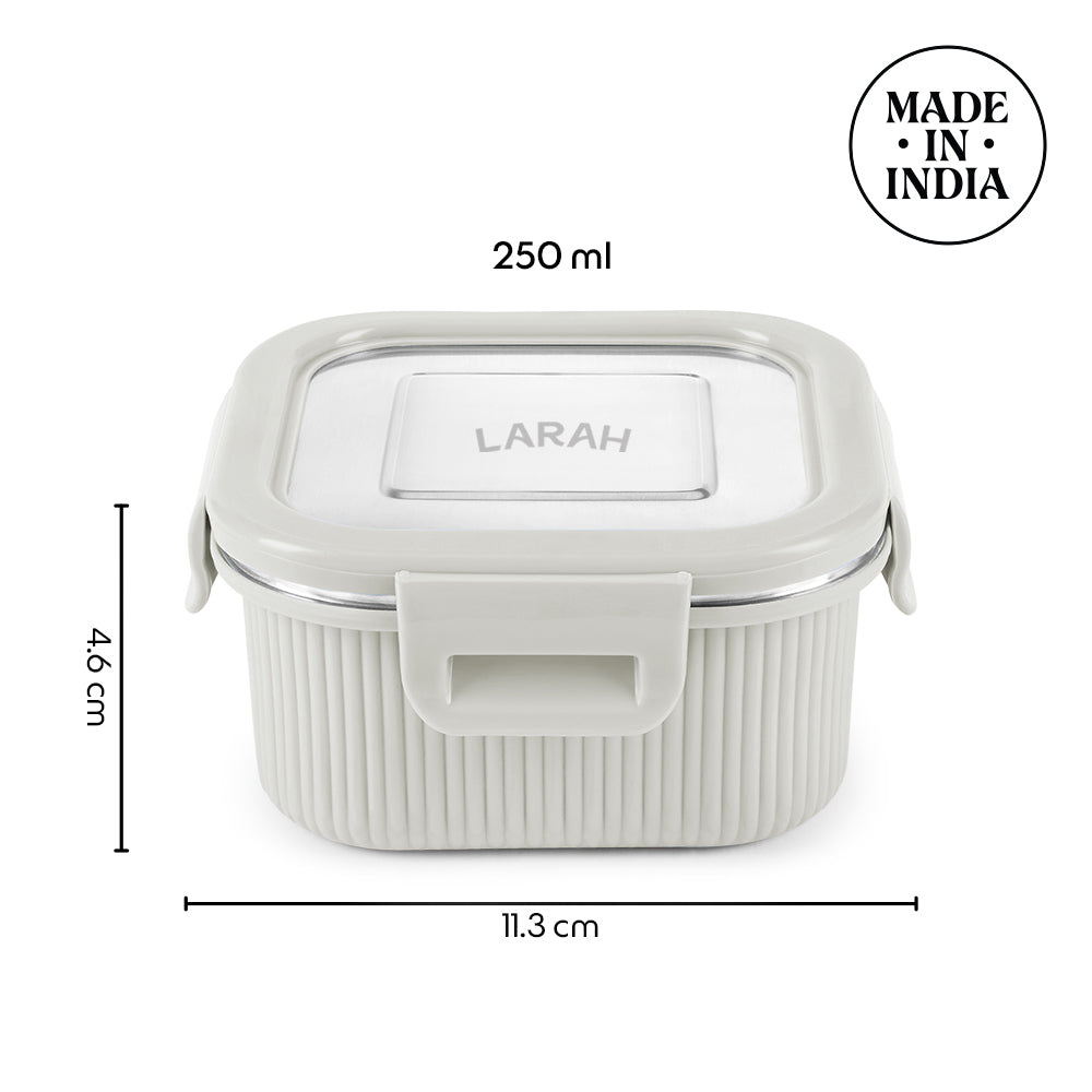 Larah Freshbyte Square Container with Lid, Grey