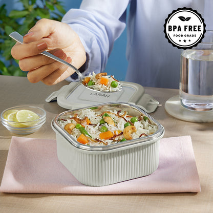 Larah Freshbyte Square Container with Lid, Grey