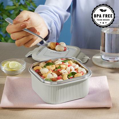 Larah Freshbyte Square Container with Lid, Grey