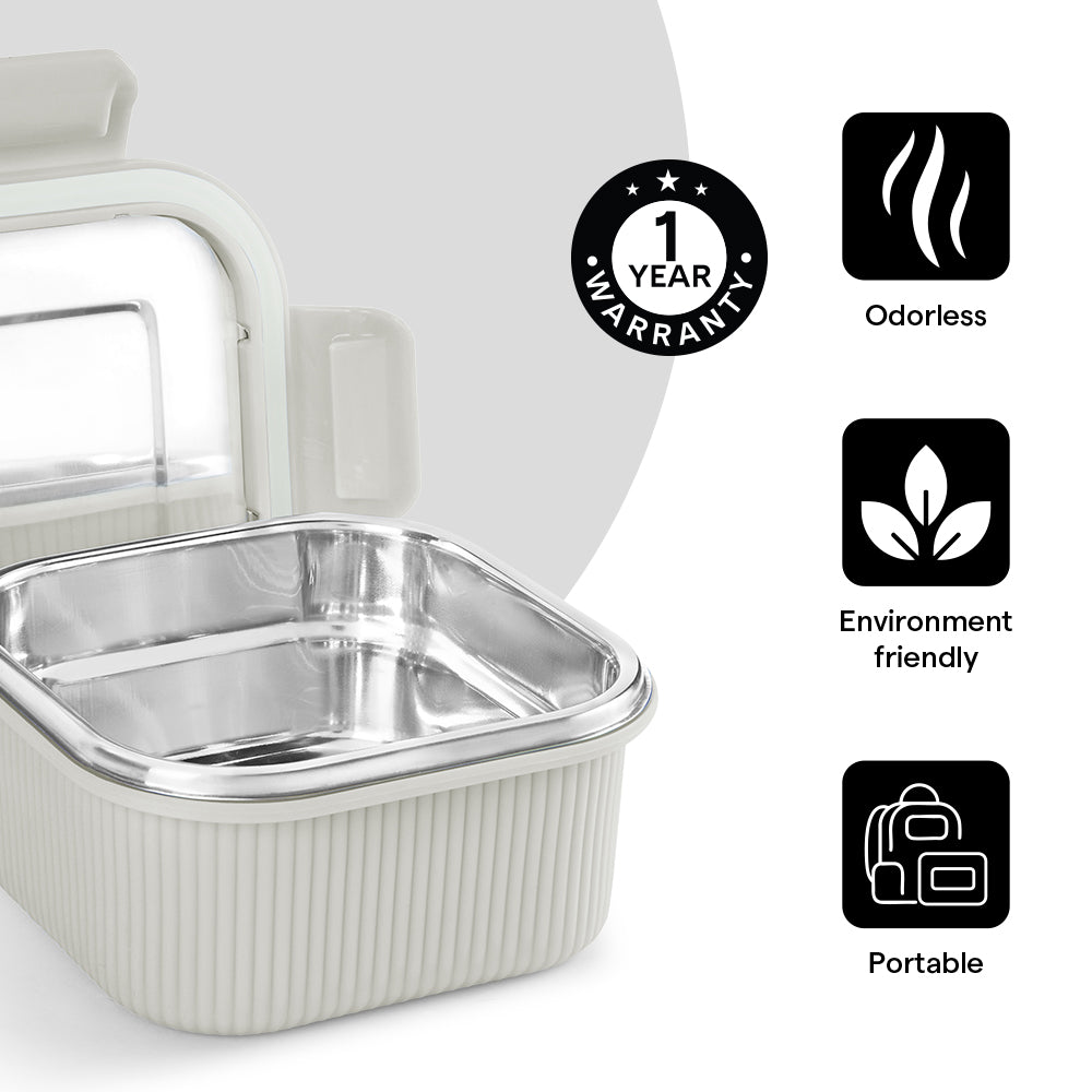 Larah Freshbyte Square Container with Lid, Grey