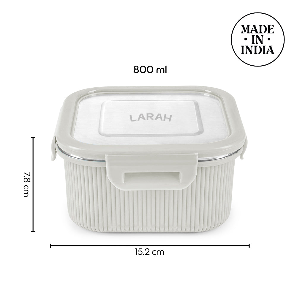 Larah Freshbyte Square Container with Lid, Grey
