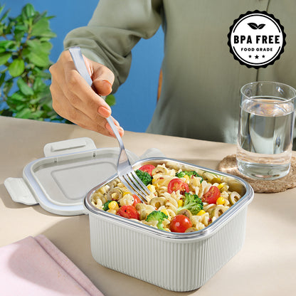 Larah Freshbyte Square Container with Lid, Grey